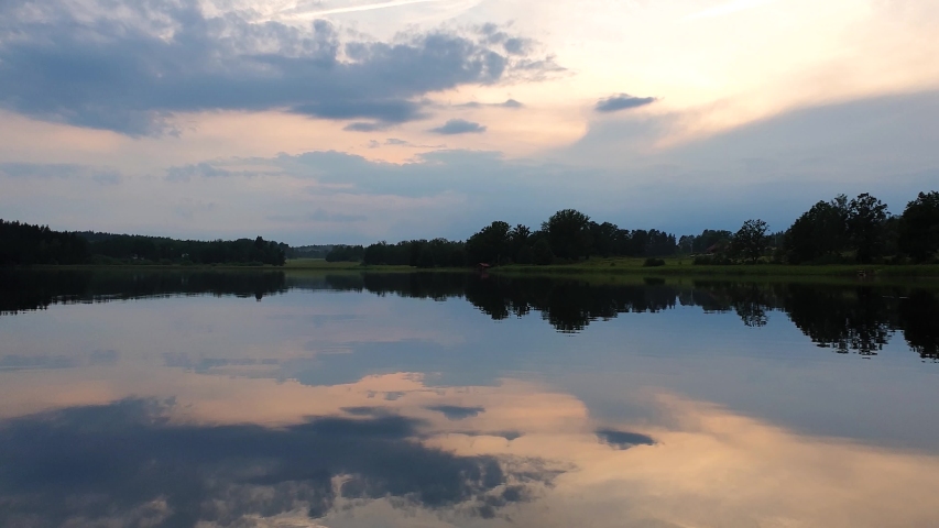 Pond and lake landscape with heavy clouds in the sky image - Free stock ...