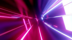 4k looped abstract high-tech tunnel with neon lights, camera flies through tunnel, purple neon lights flicker. Sci-fi background in the style of cyberpunk or high-tech future. Futuristic background  - Powered by Shutterstock - Get 15% off with code: PIKWIZARD15