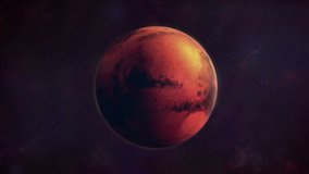 Planet Mars in the darkness of space. 3d render.