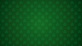 St patrick's  day animated card with clovers frame ,4k video