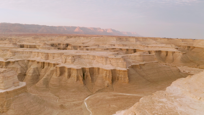 AS flying over the Judean desert near Masada and the Dead Sea | Shutterstock HD Video #1047200203