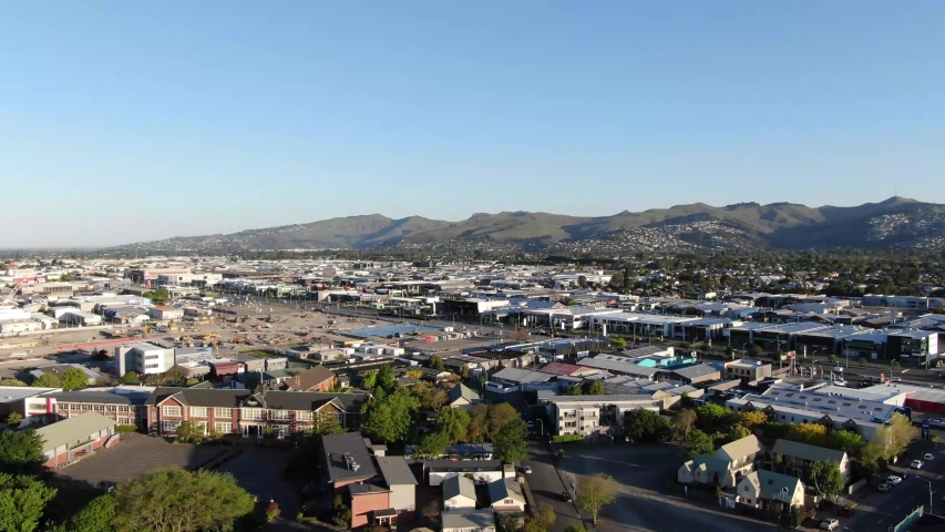 Beautiful view of Christchurch city in New Zealand aerial view