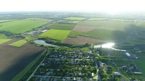 Smooth landing with a perspective to the horizon. Across fields and ponds, over a Russian village. the village of "Muscat"
 - Powered by Shutterstock - Get 15% off with code: PIKWIZARD15