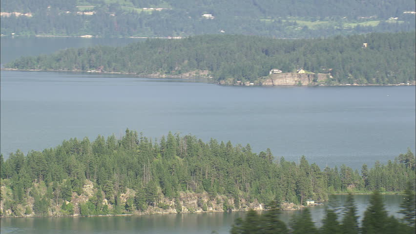 AERIAL United States-Islands At The South End Of Flathead Lake 2012