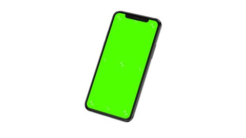 Cracow, Maopolskie / Poland - February 25 2020: 3d render of an iPhone 11 on white background - phone rotates and switch on and than making little moves in the frame - luma matte included 