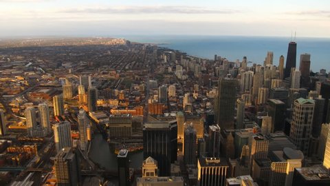 Time lapse Chicago Skyline at sunset