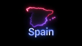 Spain-   neon animated country map