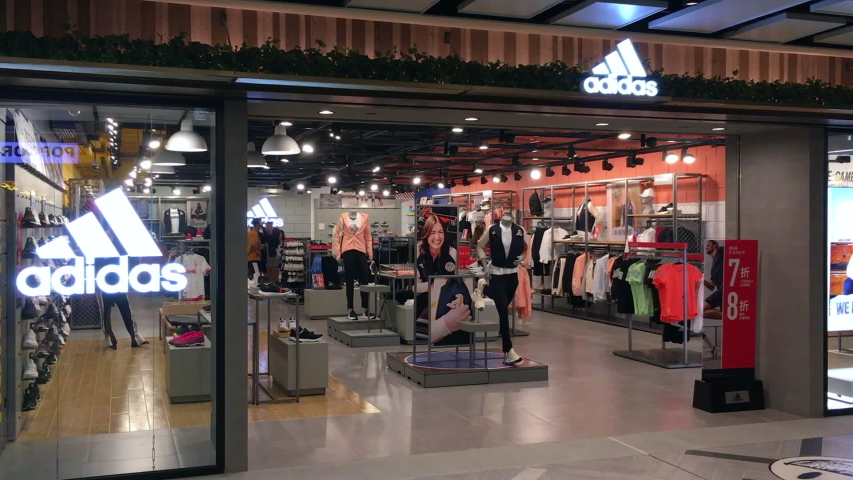 Adidas Store Stock Video Footage - 4K 