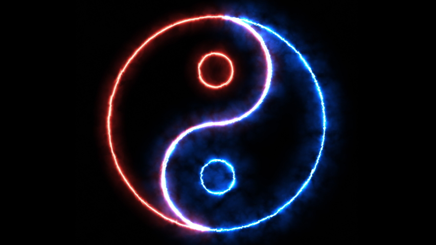 yin and yang symbol in river