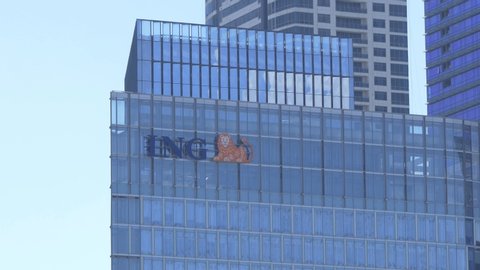 BGC, Metro Manila / The Philippines: February 20th 2020: Exterior of ING Bank offices