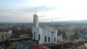 View of a church in a big city