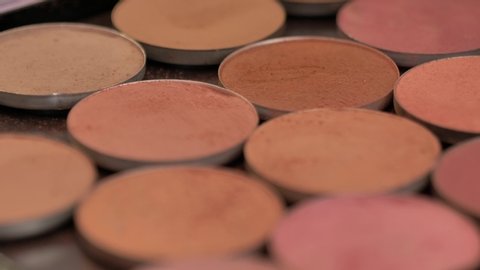 Close up on make up blush colors