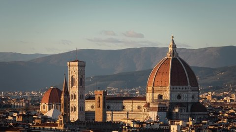 lovely sunset time-lapse of the Cathedral in Florence