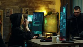 Hacker girl stealing information from people using dangerous virus. - Powered by Shutterstock - Get 15% off with code: PIKWIZARD15