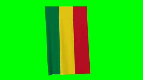 3d rendering bolivia flag waving animation isolated on green screen background. vertical position