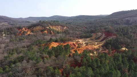 Old quarry Rustrel colored ochres Luberon hiking and touristic landmark Colorado France 