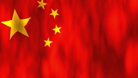 Chinese flag slowmotion animation video