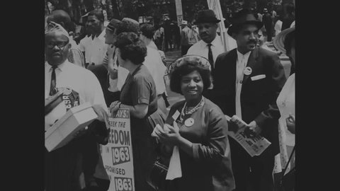 CIRCA 1960s - Civil rights activists are shown marching during the March on Washington for Jobs and Freedom.