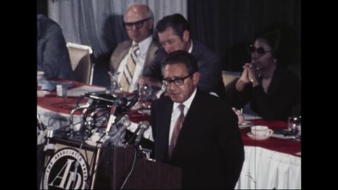CIRCA 1973 - Secretary Kissinger says that in the face of Watergate, faith in American ideals and promise must be maintained.
