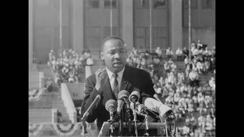 CIRCA 1964 - At the Chicago Freedom Movement rally, Martin Luther King condemns not only bad racist people, but good people who stay silent.