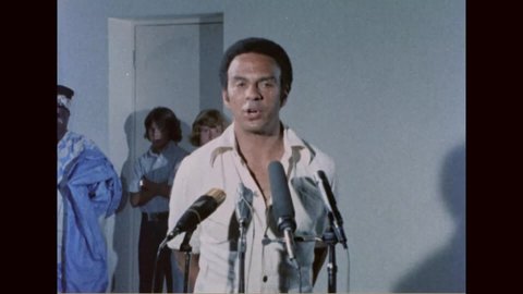 CIRCA 1977 - US Ambassador to the UN Andrew Young speaks about strengthening America's ties with Nigeria.