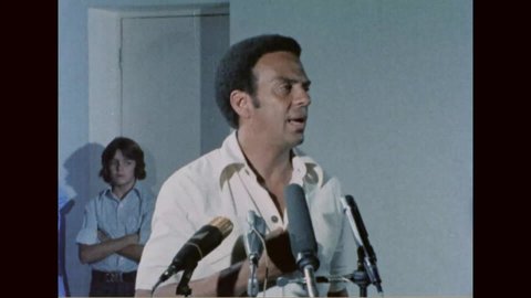 CIRCA 1977 - Andrew Young, the US Ambassador to the UN, gives a speech about what brought him to Nigeria.
