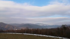 Time Laps spring landscape in the Carpathians