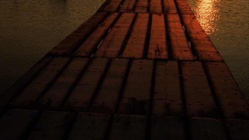 beautiful sunset over water and silhouette of fishing boat