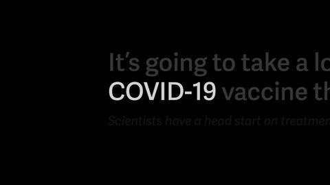 COVID-19, Coronavirus. Highlighted word in the different text. Concept for news or medical media. Dangerous virus 2019-CONV spreads across the Earth. Black background and grey letters. COVID