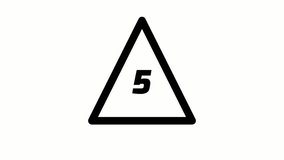 5 Second Countdown Timer Triangle on White 