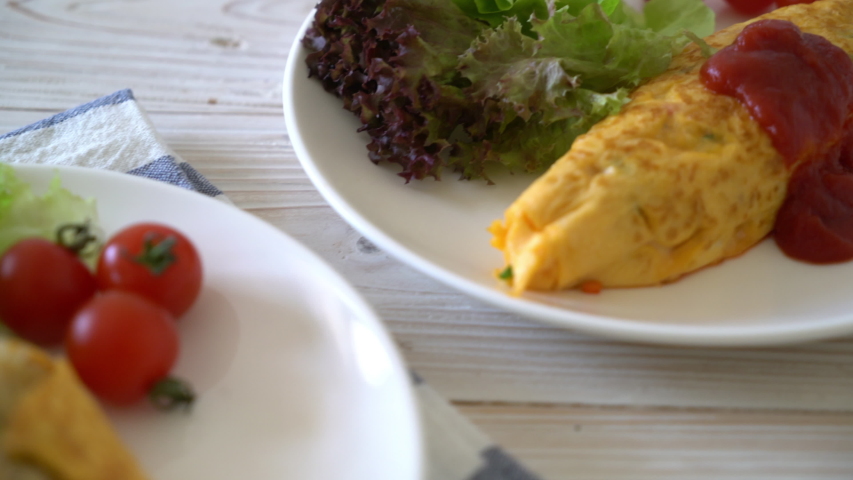 Flavored Fried Rice in an Omelet Wrapping