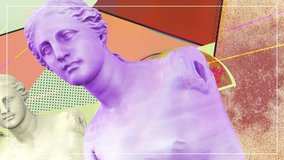 3D Venus de Milo Statue Seamless Looped. Greek goddess in Pop Art Style. 4k - Powered by Shutterstock - Get 15% off with code: PIKWIZARD15