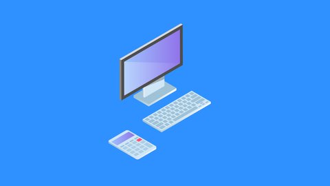 new email animation.isometric pc with envelope. PNG, transparent background with alpha channel. 4K motion graphic
