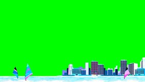 Cartoon Clip Art, vacation travel on green screen background