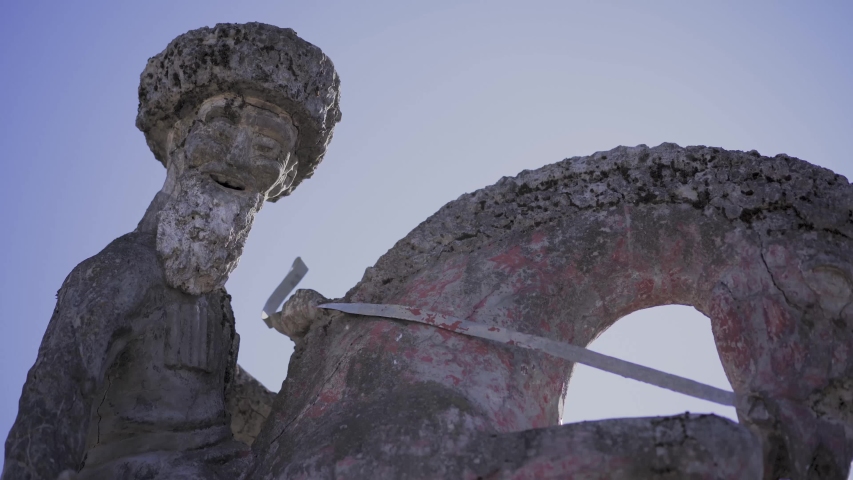Ancient monument man on a horse