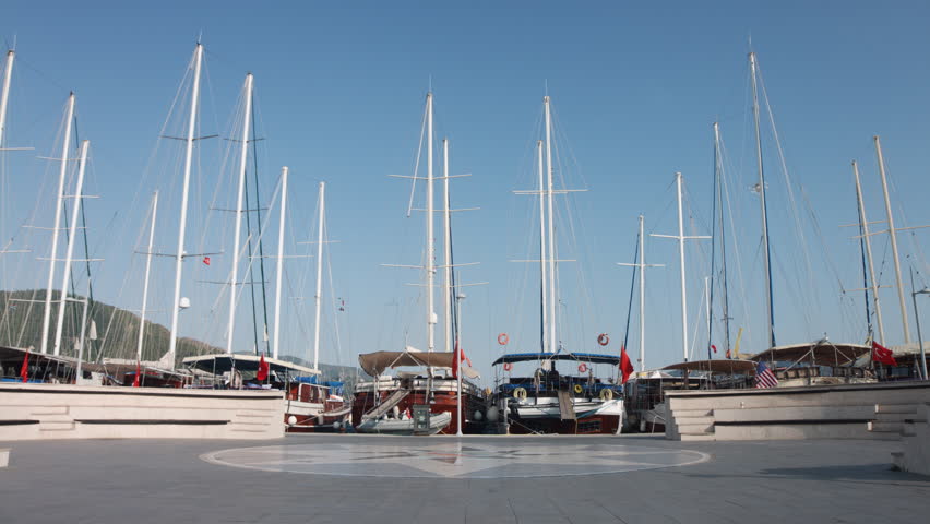 Marina with yachts and boats. Marmaris, Turkey.