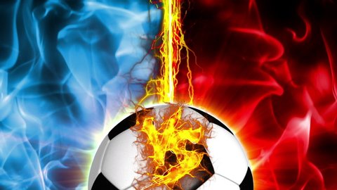 versus soccer fire background animation