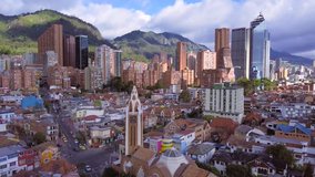 Aerial video Bogota Colombia of the city 