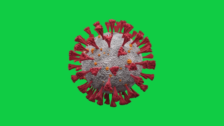 Coronavirus (COVID-19) medical animation. Realistic animation of virus on greenscreen on 4K | Shutterstock HD Video #1047607789