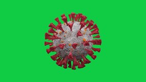 Coronavirus (COVID-19) medical animation. Realistic animation of virus on greenscreen on 4K - Powered by Shutterstock - Get 15% off with code: PIKWIZARD15
