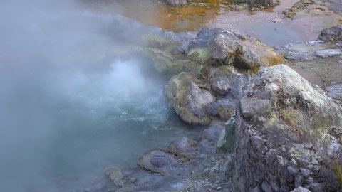 Hotsprings in the Volcanic Boilers (Caldeiras Vulcanicas) of Furnas settlement. Azores, Portugal.
