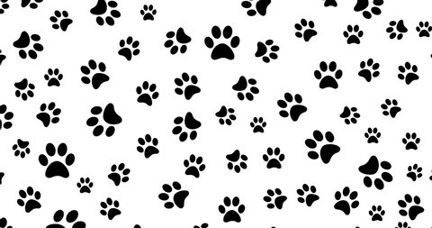 Paw print seamless. Traces of Cat Textile Pattern. Cat footprint seamless pattern.