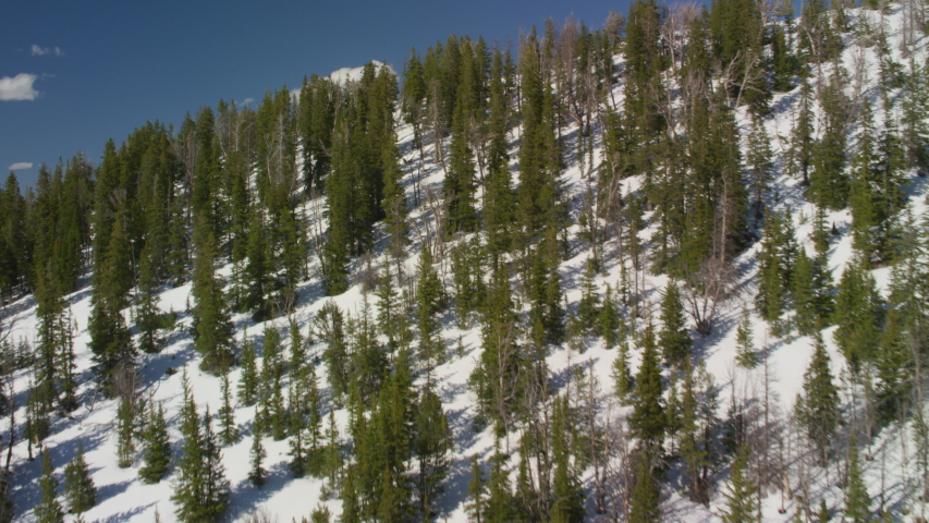 The snowcapped peaks of the Madison mountain Range between Yellowstone National Park and Bozeman, Montana