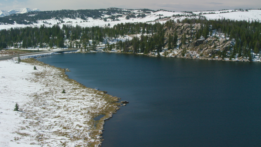 Beartooth Highway winds its way through the rugged Beartooth mountain range in southwestern Montana, near Yellowstone National Park