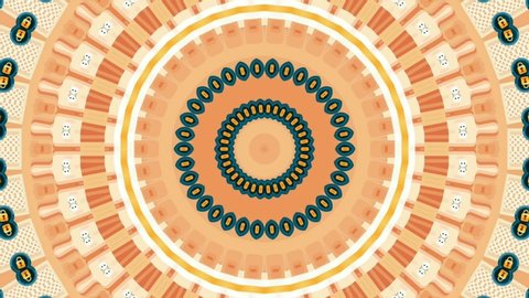 Abstract background with fractal animation. awesome kaleidoscope with yellow, orange and grey colors. Kaleidoscope sequence patterns. Motion graphics pattern.