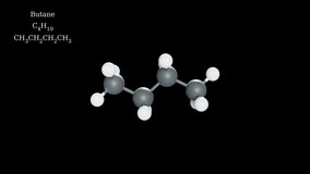 Butane molecule 3D model structure