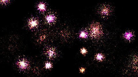 Color fireworks explosion abstract particles animation 4k