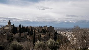 Time Lapse of Alhambra During a Sunny Day