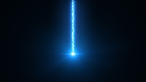 Laser beam falls from top to bottom, 3d rendering backdrop. Computer generated an electric discharge
