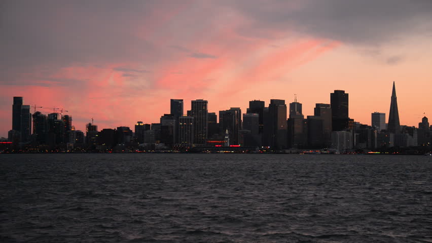 San Francisco Time Lapse Cityscape 04 Sunset Skyline and Ocean | Shutterstock HD Video #10477157